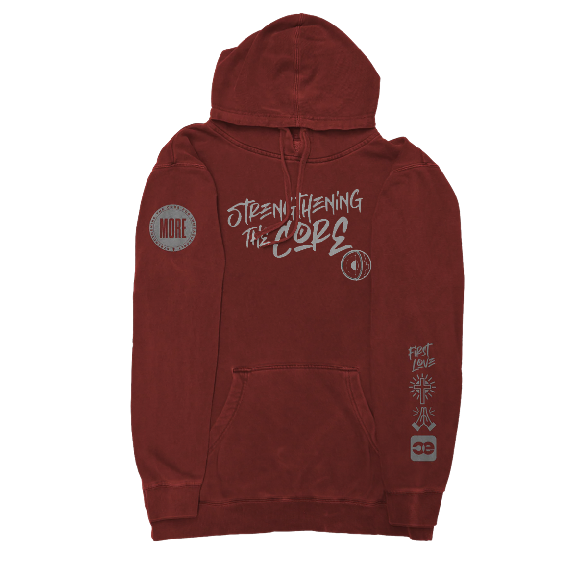 STRENGTHENING THE CORE RED HOODIE